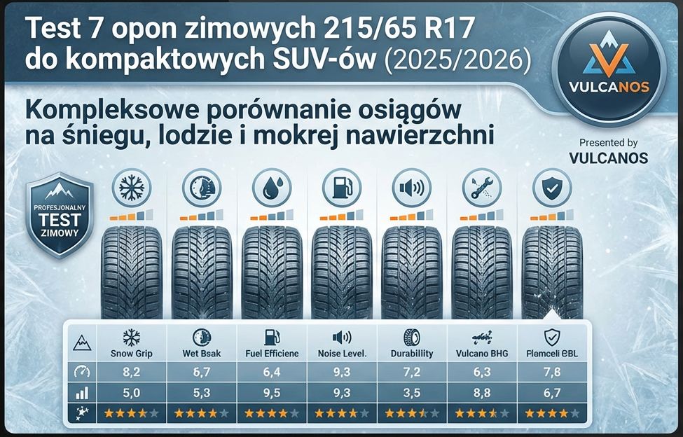 Test 7 opon zimowych 215 65 R17 do kompaktowych SUVów 2025 2026